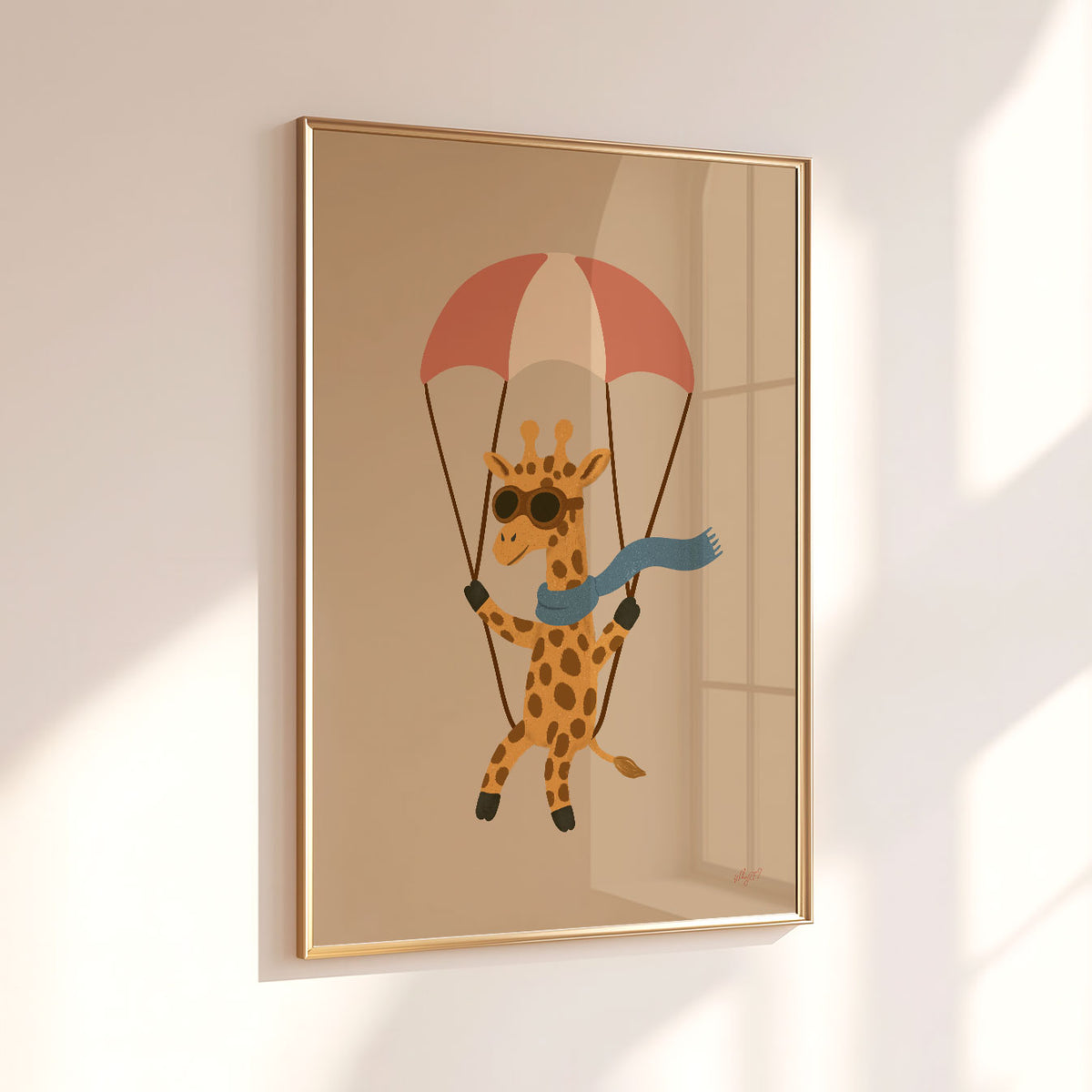 Giraffe In The Sky Poster