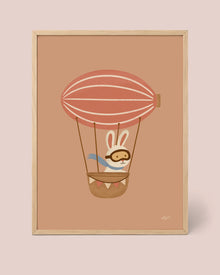 Póster Conejo en Dirigible