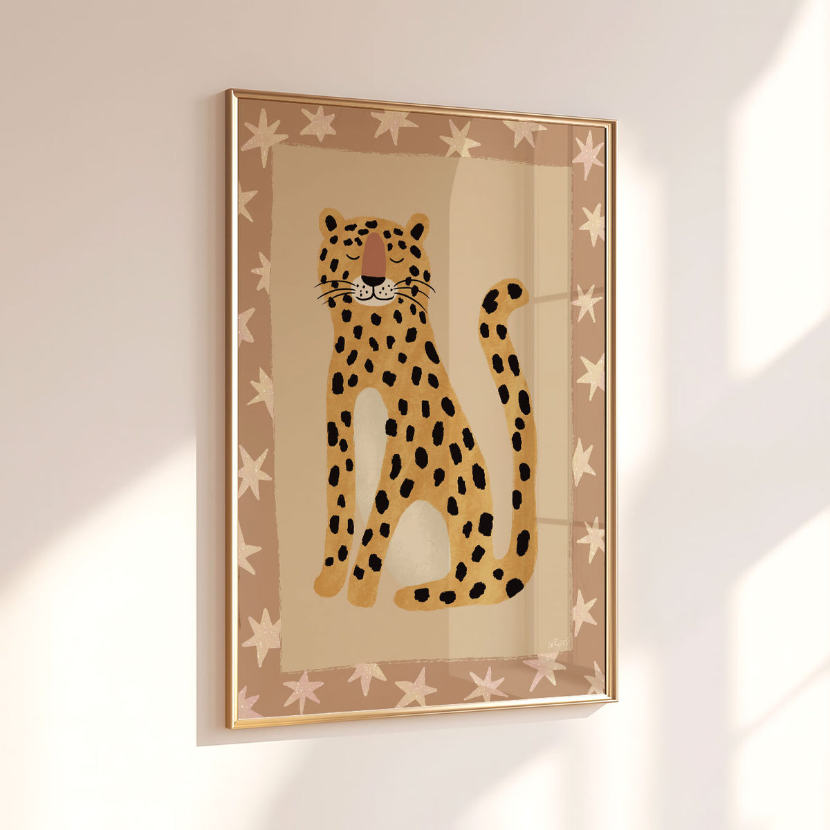 Wild Star Leopard Blue Poster