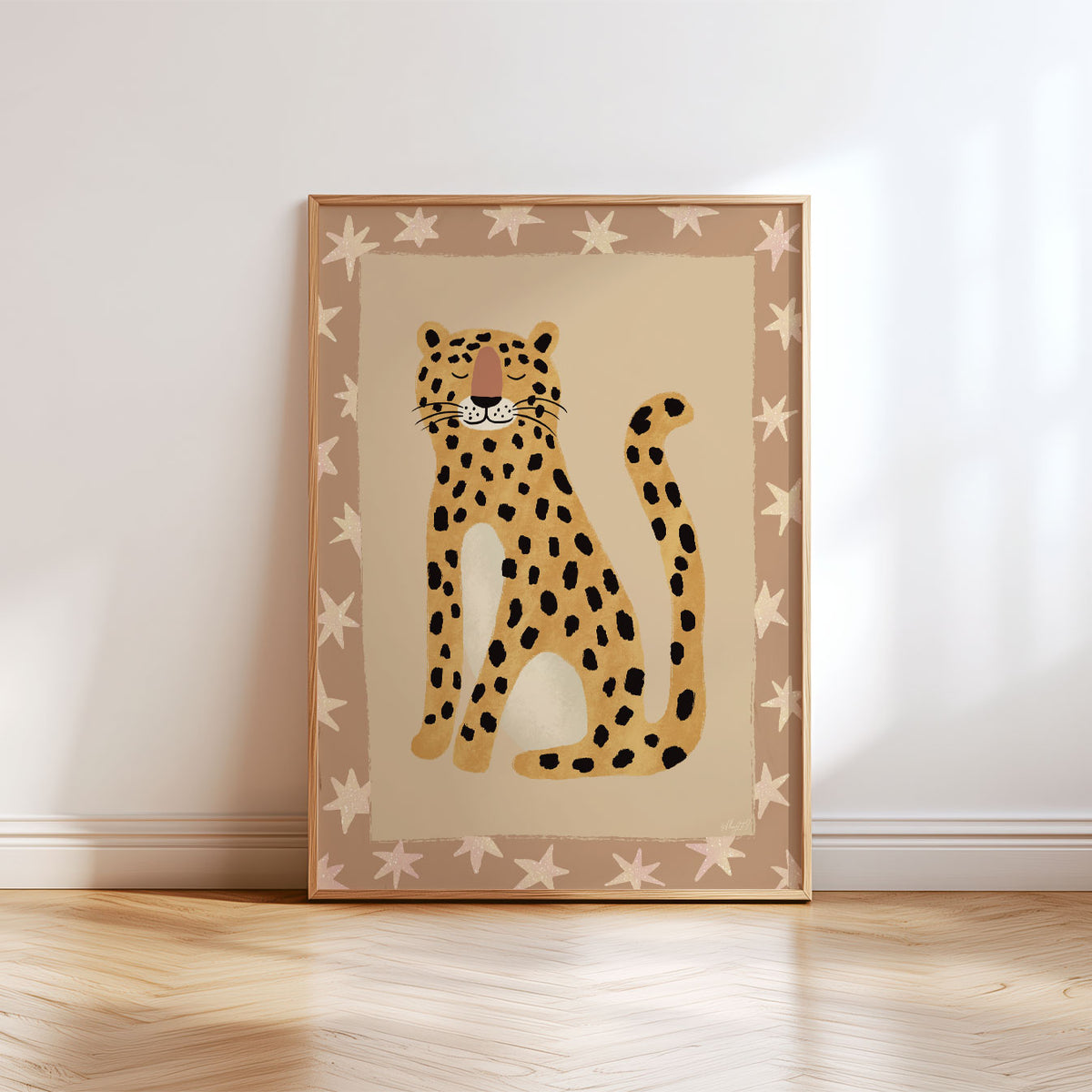 Wild Star Leopard Blue Poster
