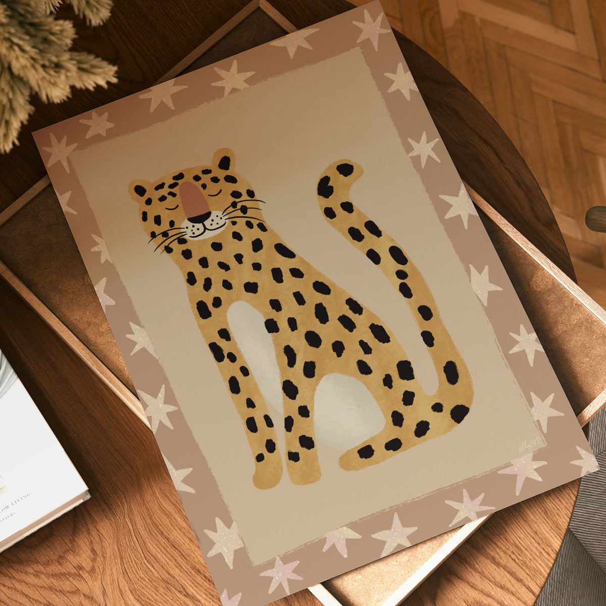 Wild Star Leopard Blue Poster