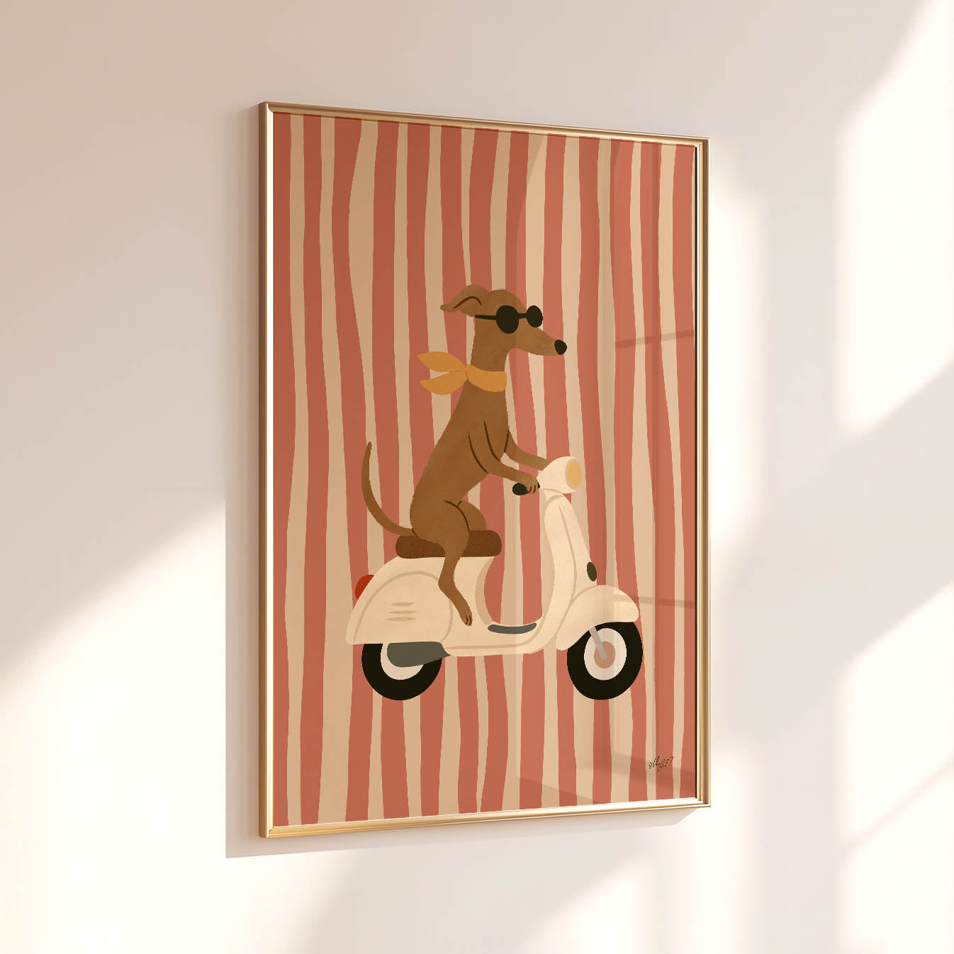 Vintage Scooter Dog Poster