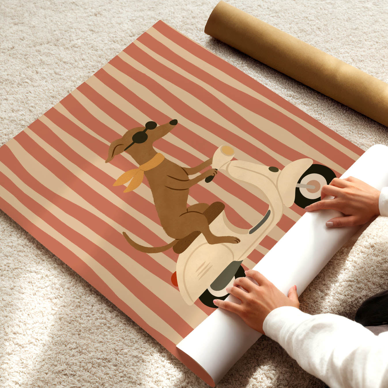 Vintage Scooter Dog Poster