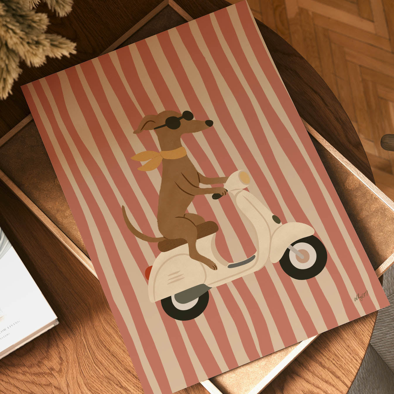 Vintage Scooter Dog Poster