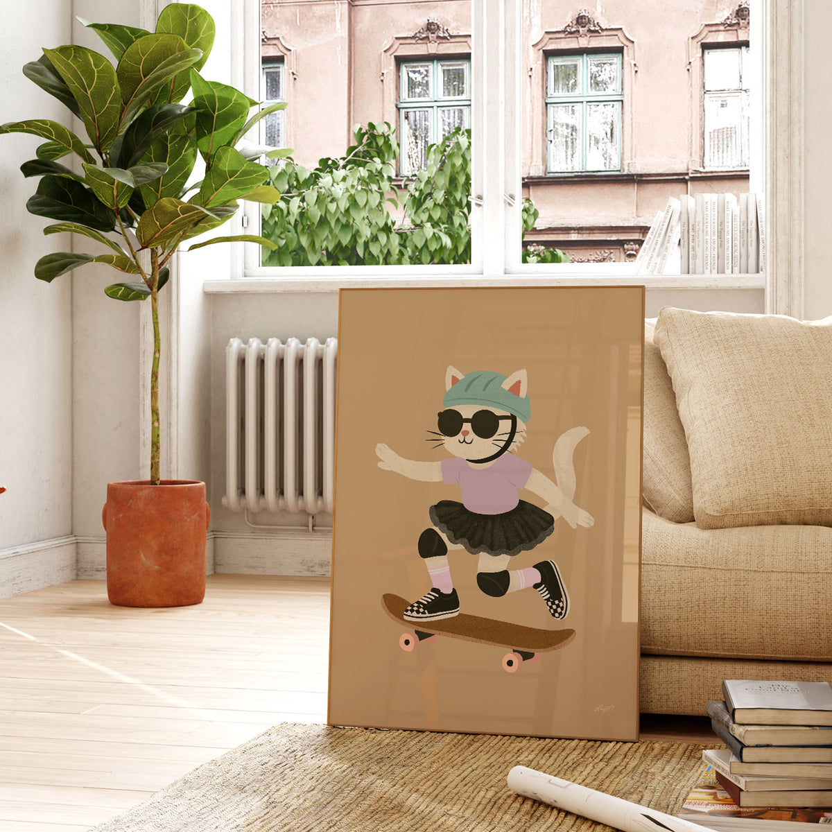 Skater Kitty Poster
