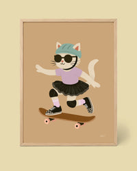 Póster Gatita Skater