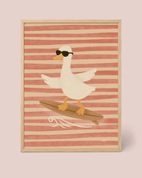 Surfer-Gans Poster Rosa