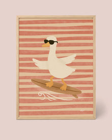 Surfer-Gans Poster Rosa