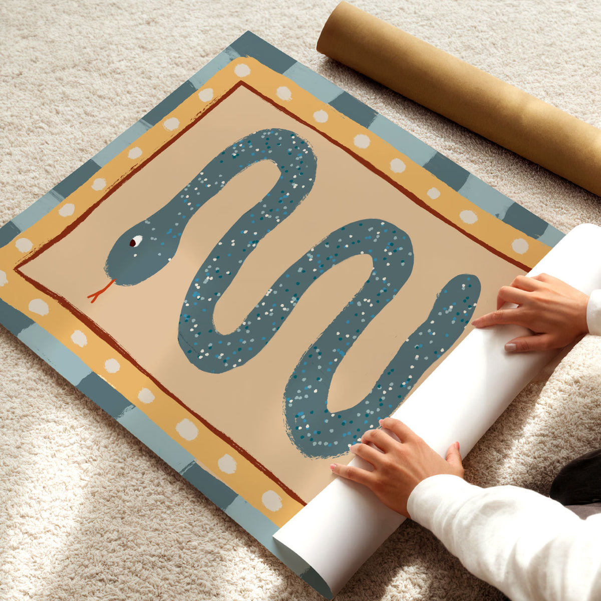 Blue Snake Framed Poster