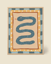 Poster Encadré Serpent Bleu