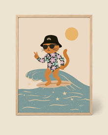 Poster Surfer-Kätzchen