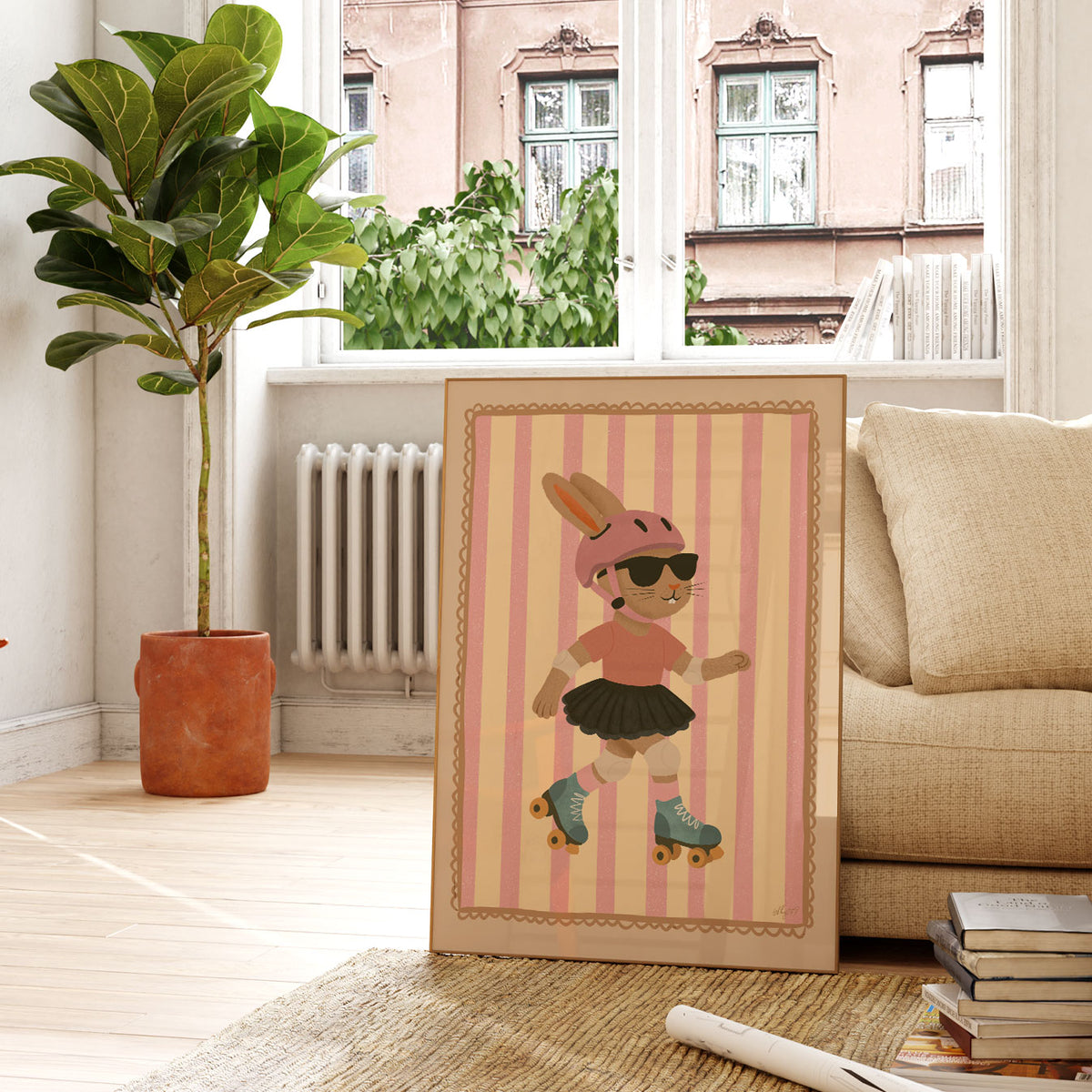 Skating Rabbit Poster