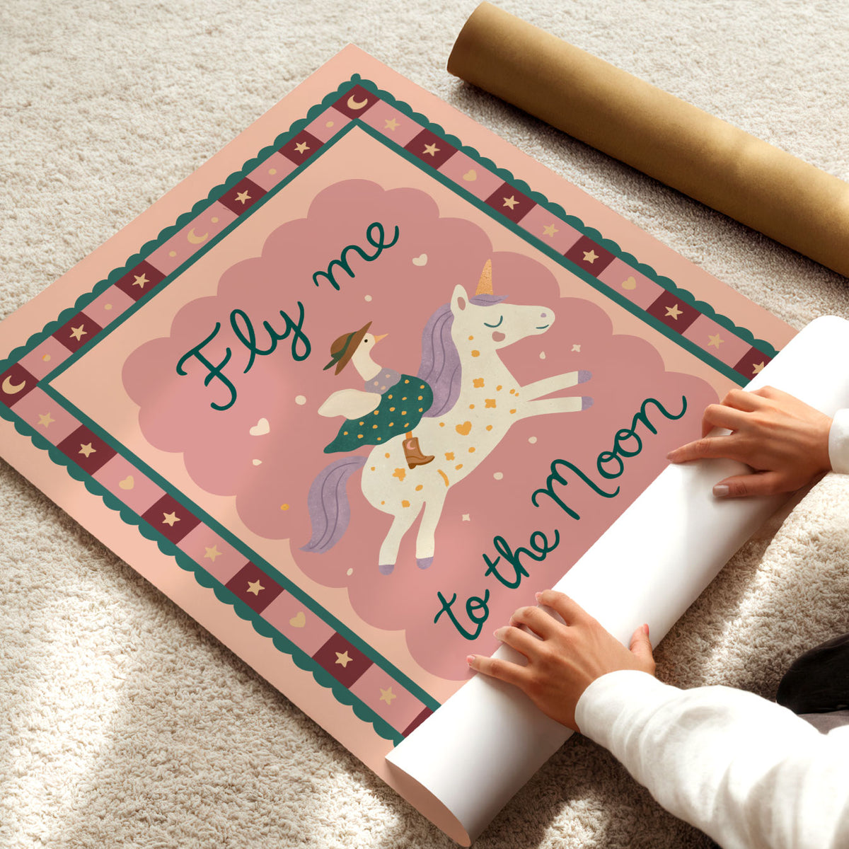 Fly Me To The Moon Horse Poster