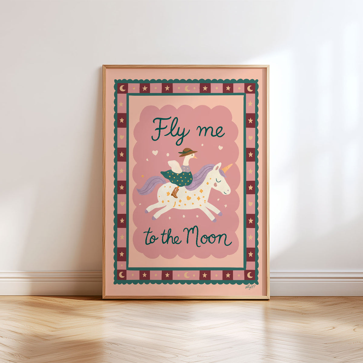 Fly Me To The Moon Horse Poster