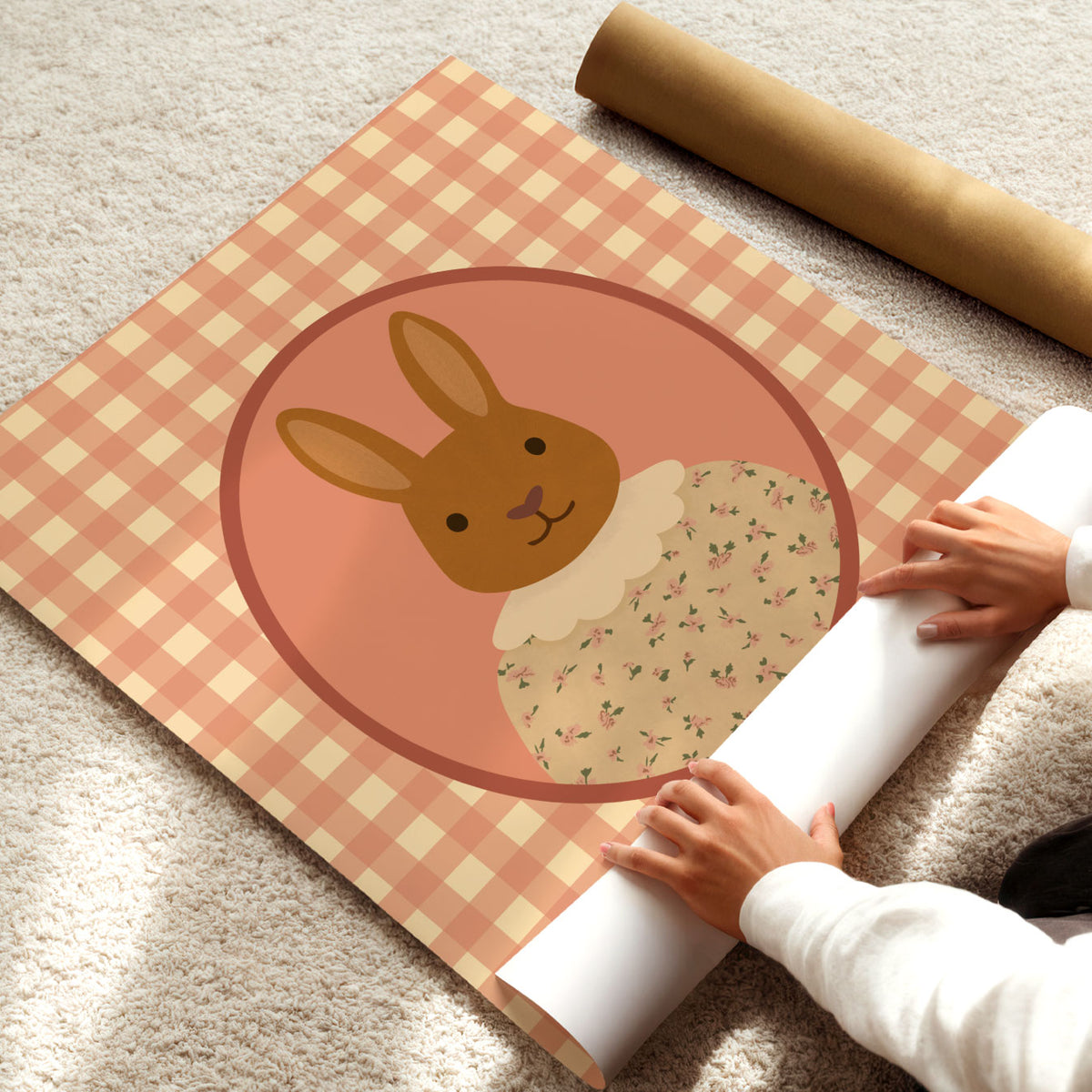 Rabbit Portrait Frame Poster