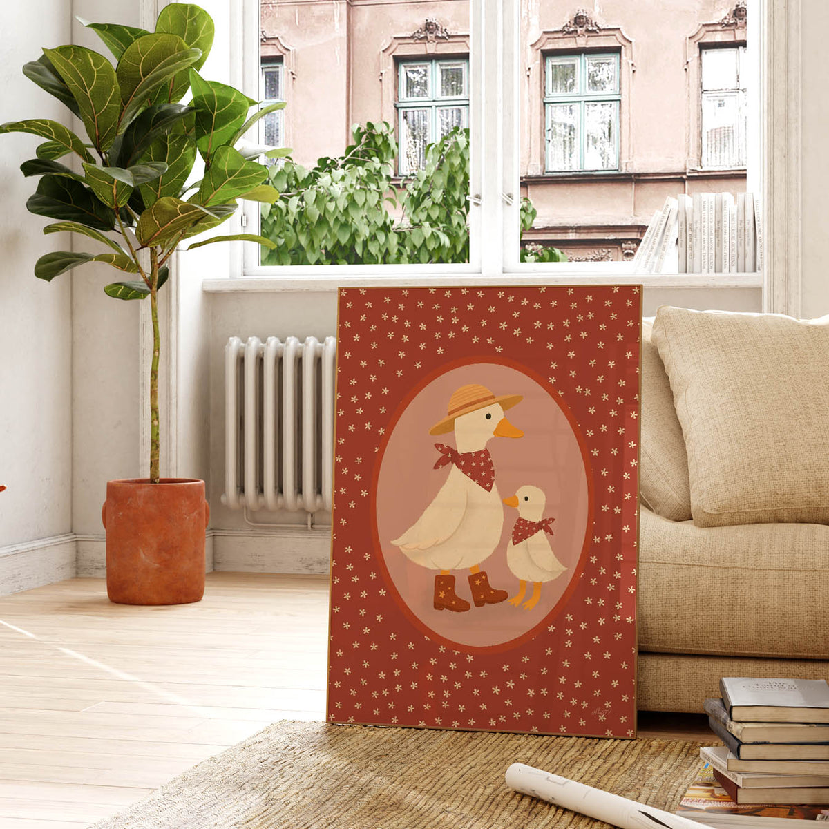 Kleine Entenfamilie Poster