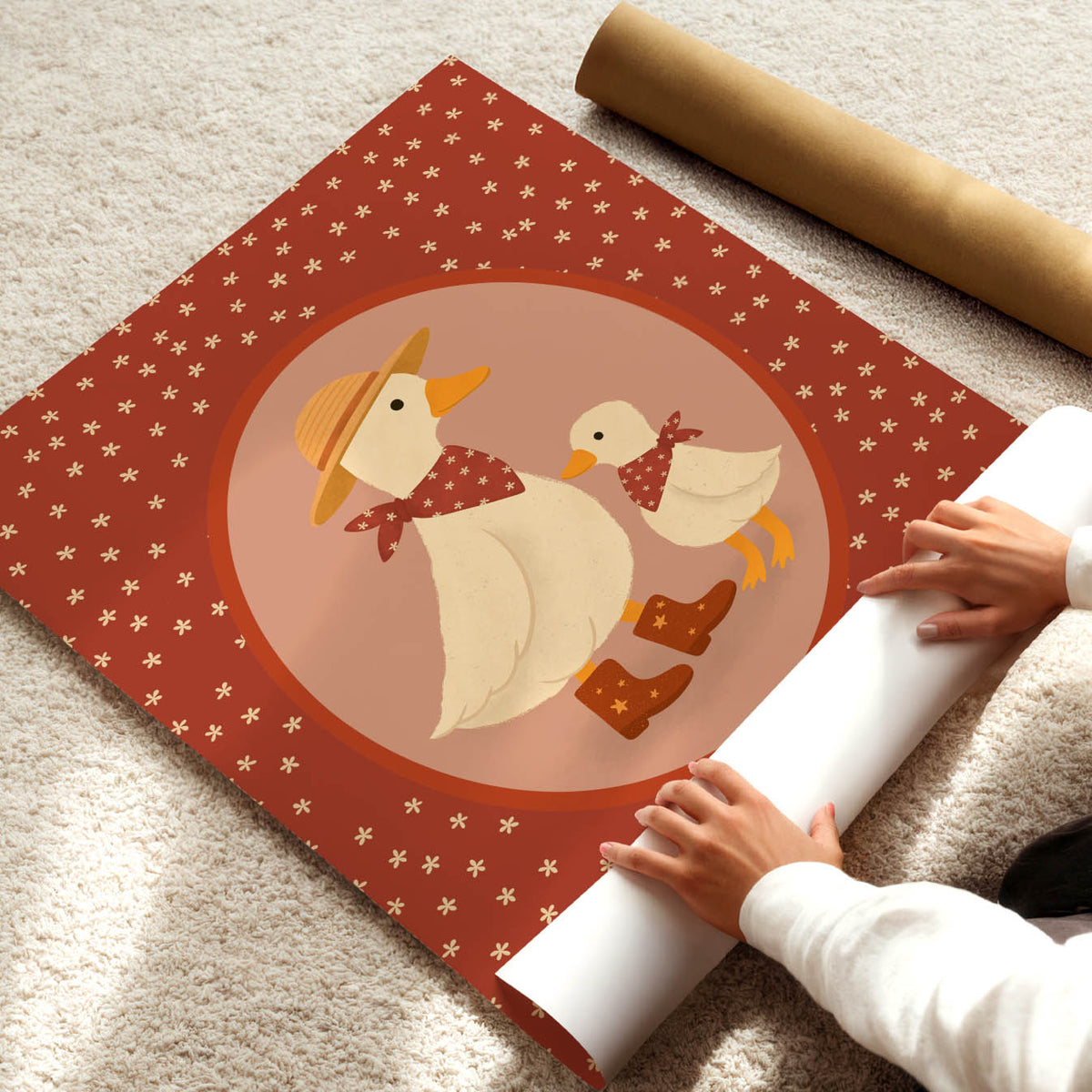 Kleine Entenfamilie Poster