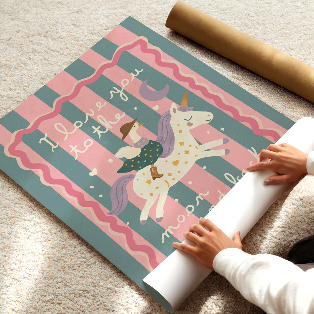 I Love You To The Moon Horse Poster