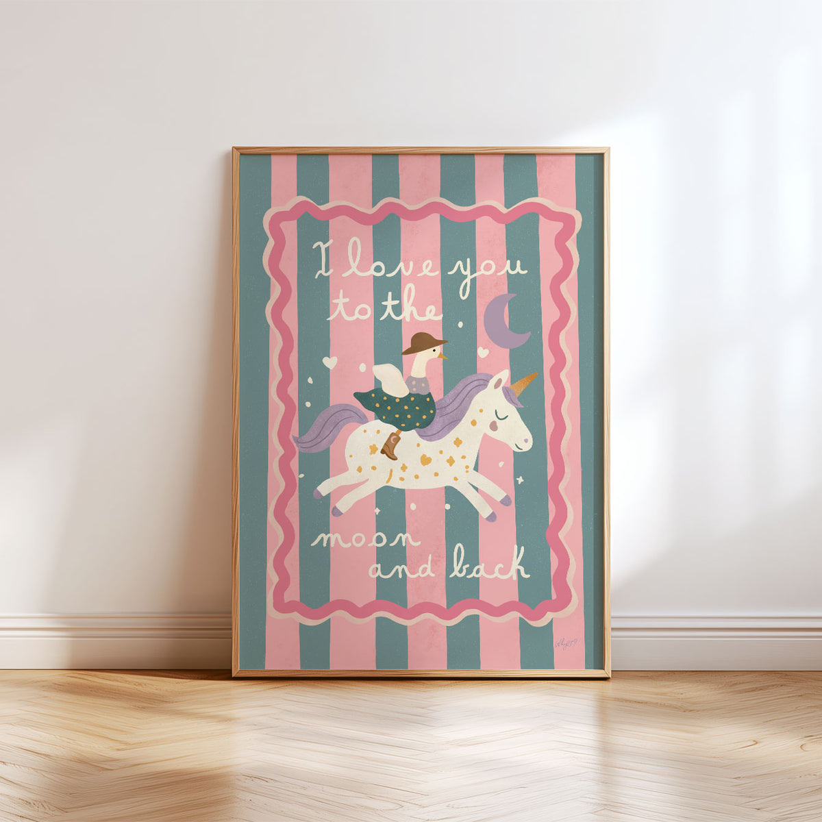 I Love You To The Moon Horse Poster