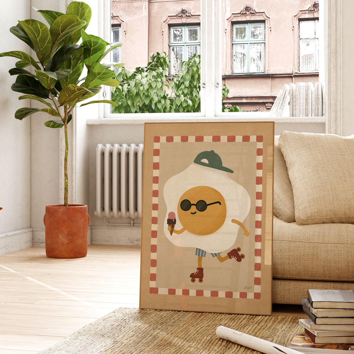 Fried Egg On Skates Poster