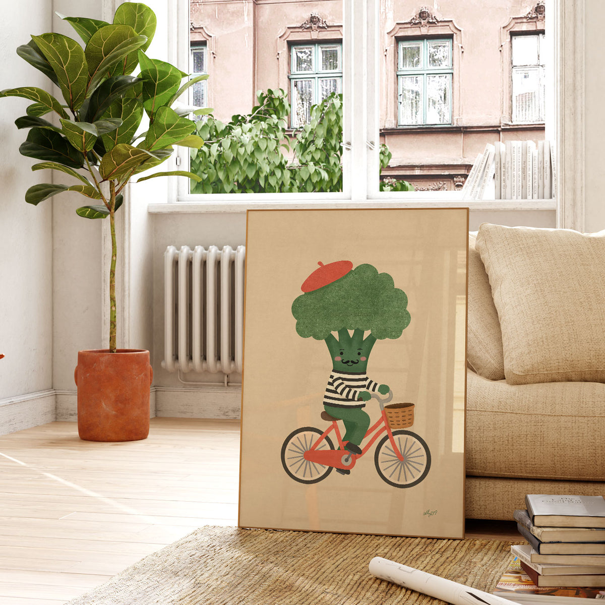 Broccoli On A Bike Poster