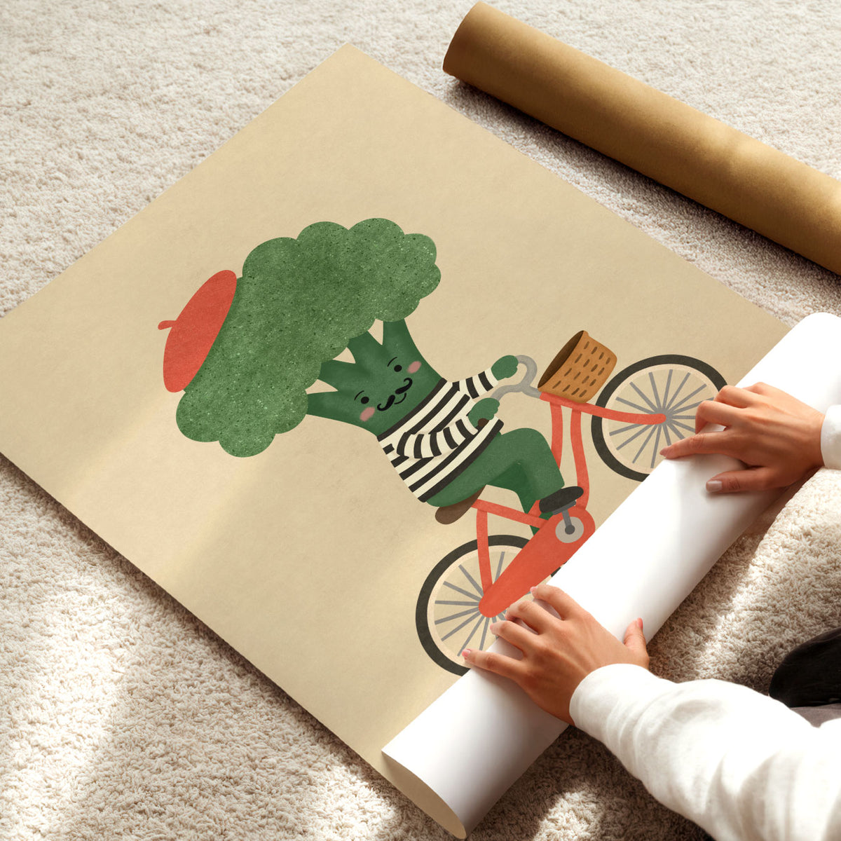 Broccoli On A Bike Poster