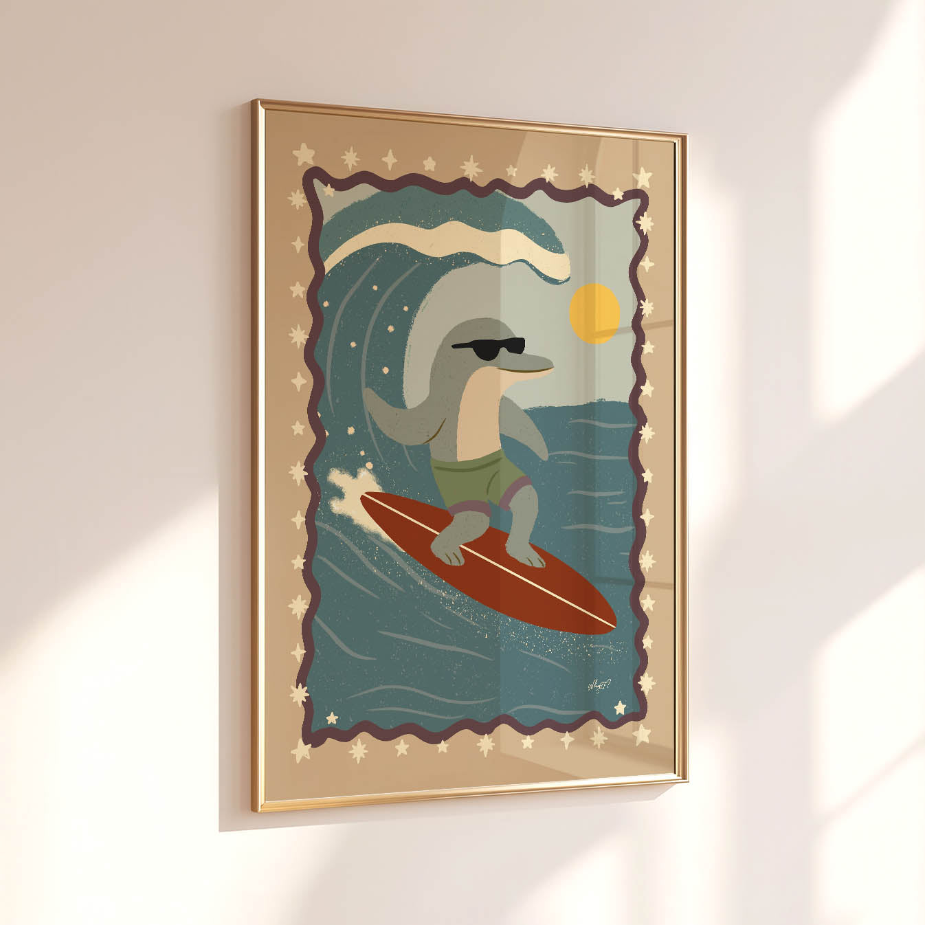 Wave Rider Dolphin Poster