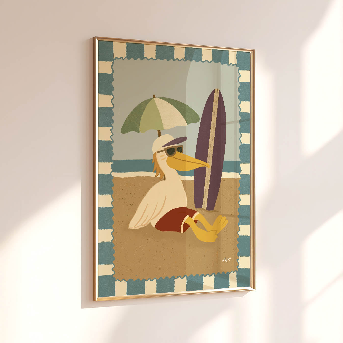 Surf Pelican Poster