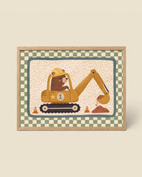 Bagger-Bär Poster Grün
