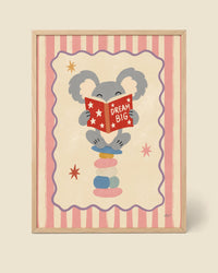 Dream Big Koala Poster - Pink