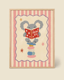 Dream Big Koala Poster - Pink
