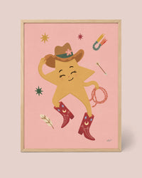 Dancing Star Cowgirl Poster