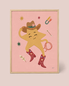 Dancing Star Cowgirl Poster