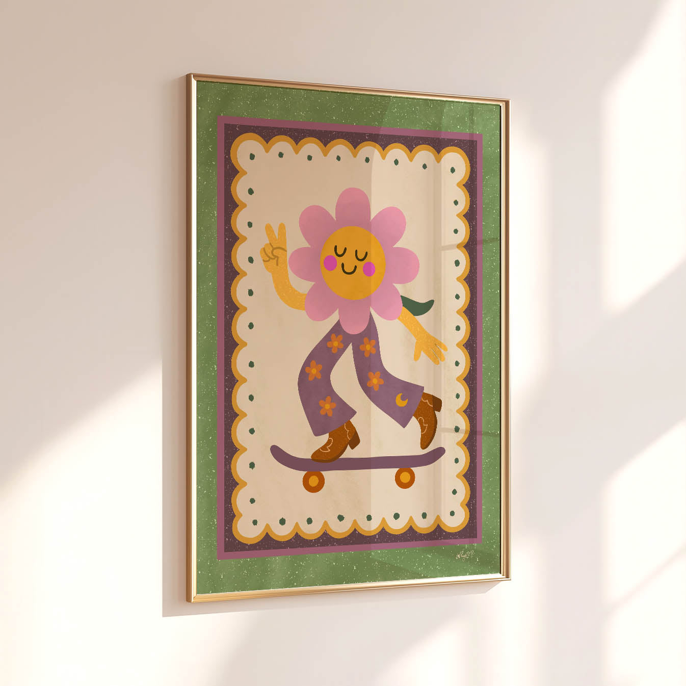 Flower Power Skate Poster