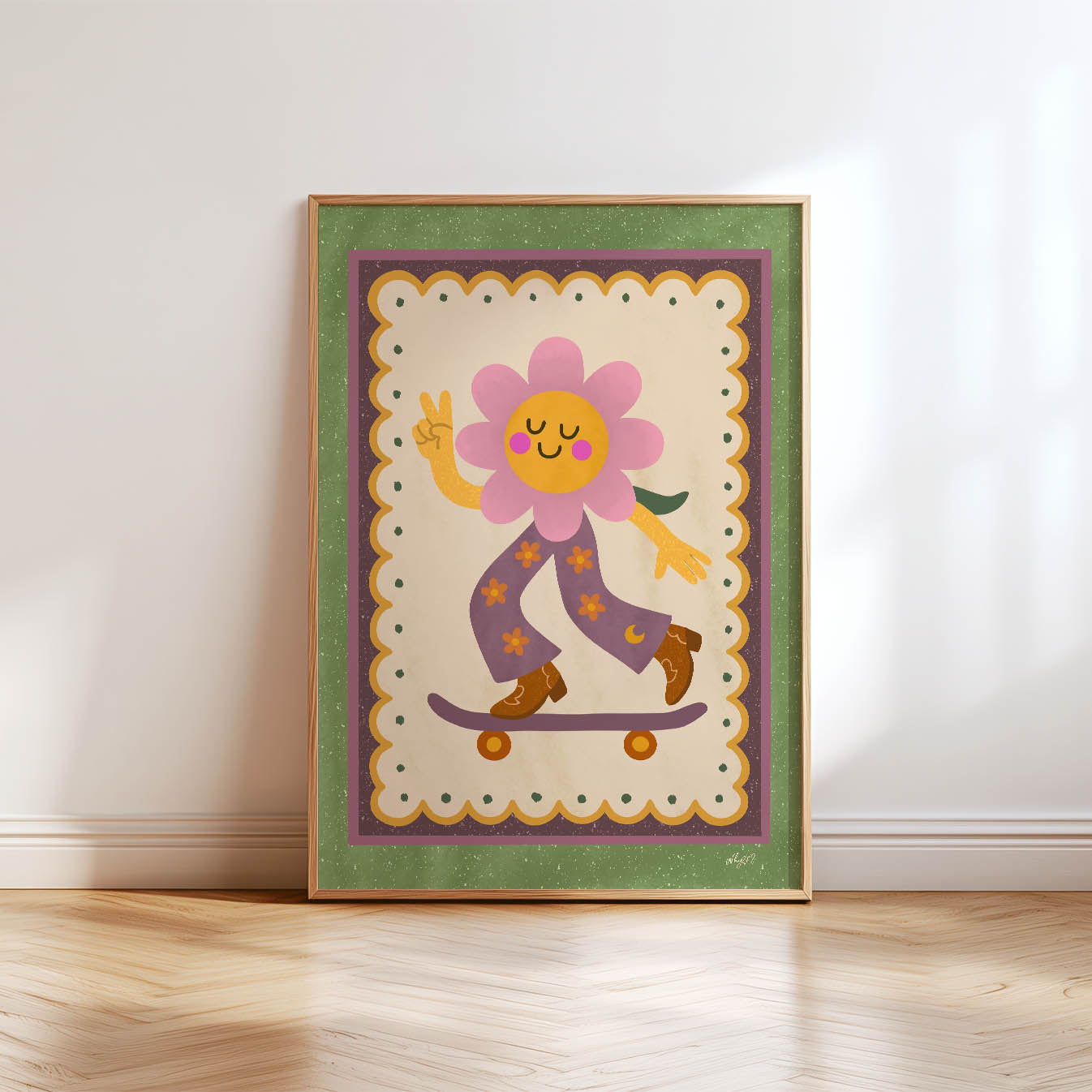 Flower Power Skate Poster