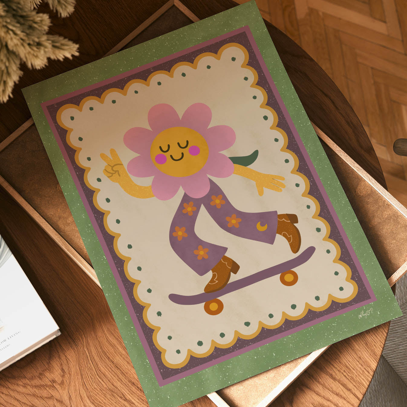 Flower Power Skate Poster