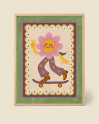 Flower Power Skate Poster