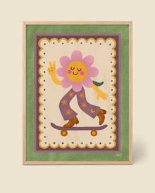 Flower Power Skate Poster