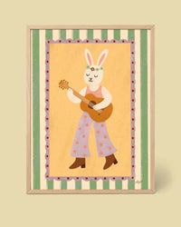 "Hase mit Gitarre" Poster