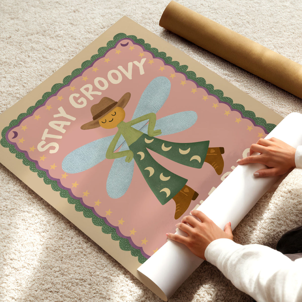 Stay Groovy Little Bug Poster