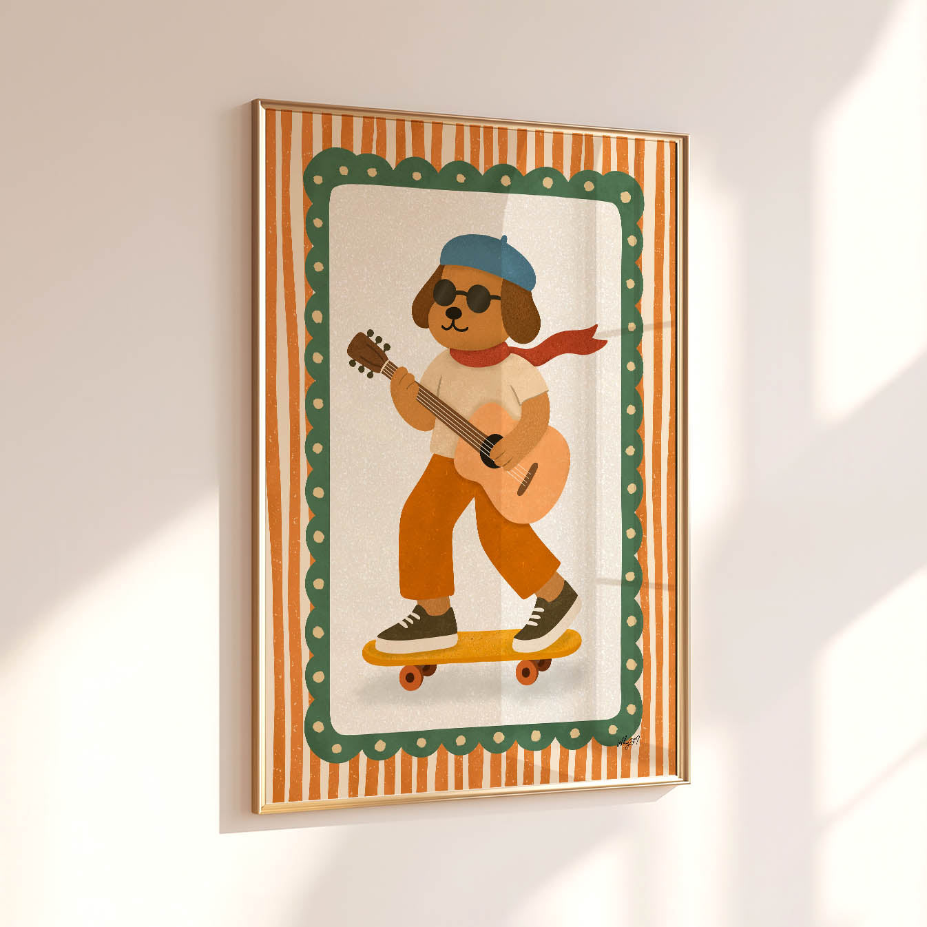 Skate Guitar Dog Poster
