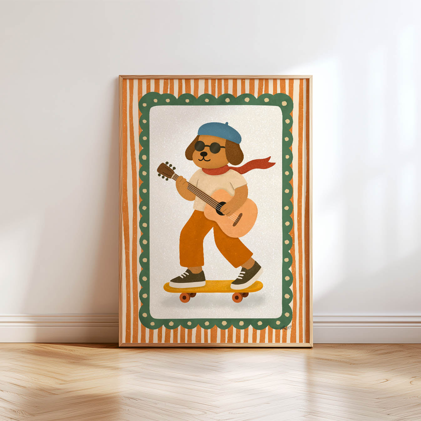 Skate Guitar Dog Poster