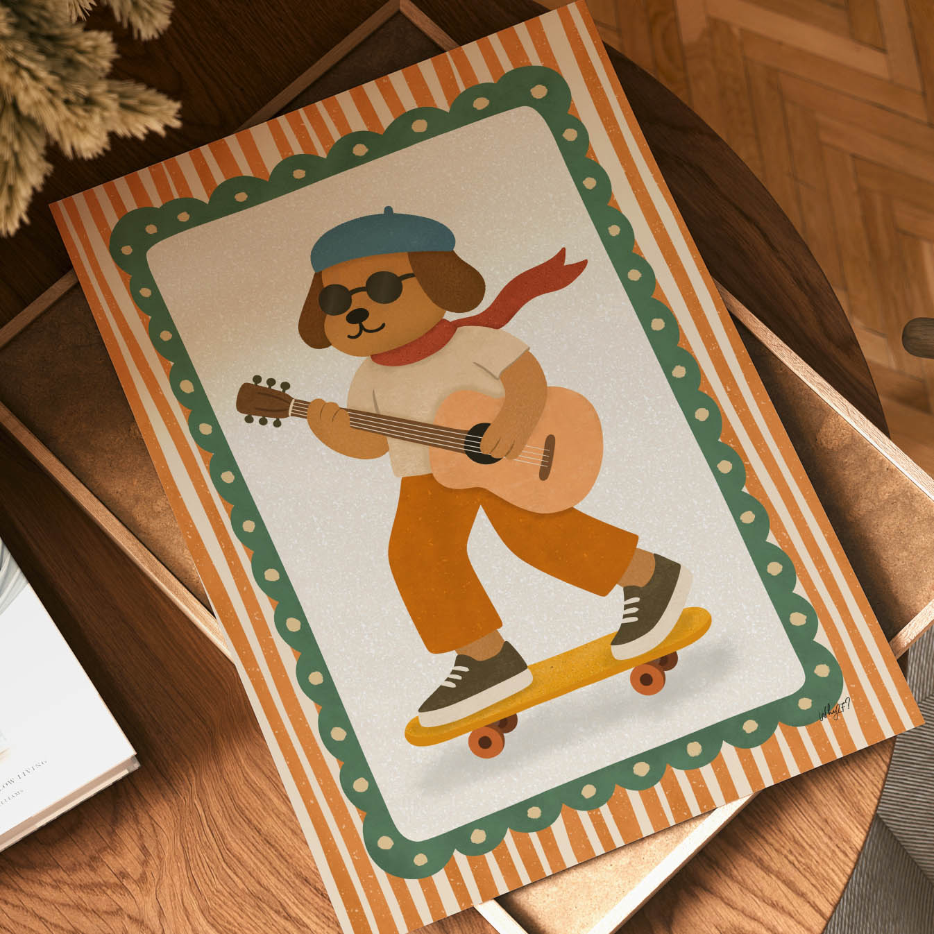 Skate Guitar Dog Poster