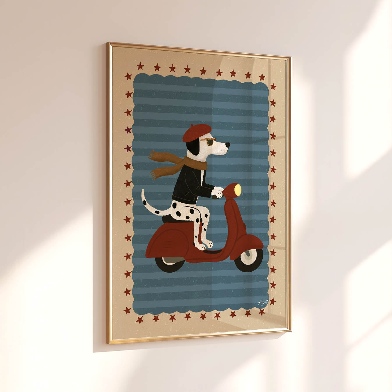 Vintage Dog Scooter Poster