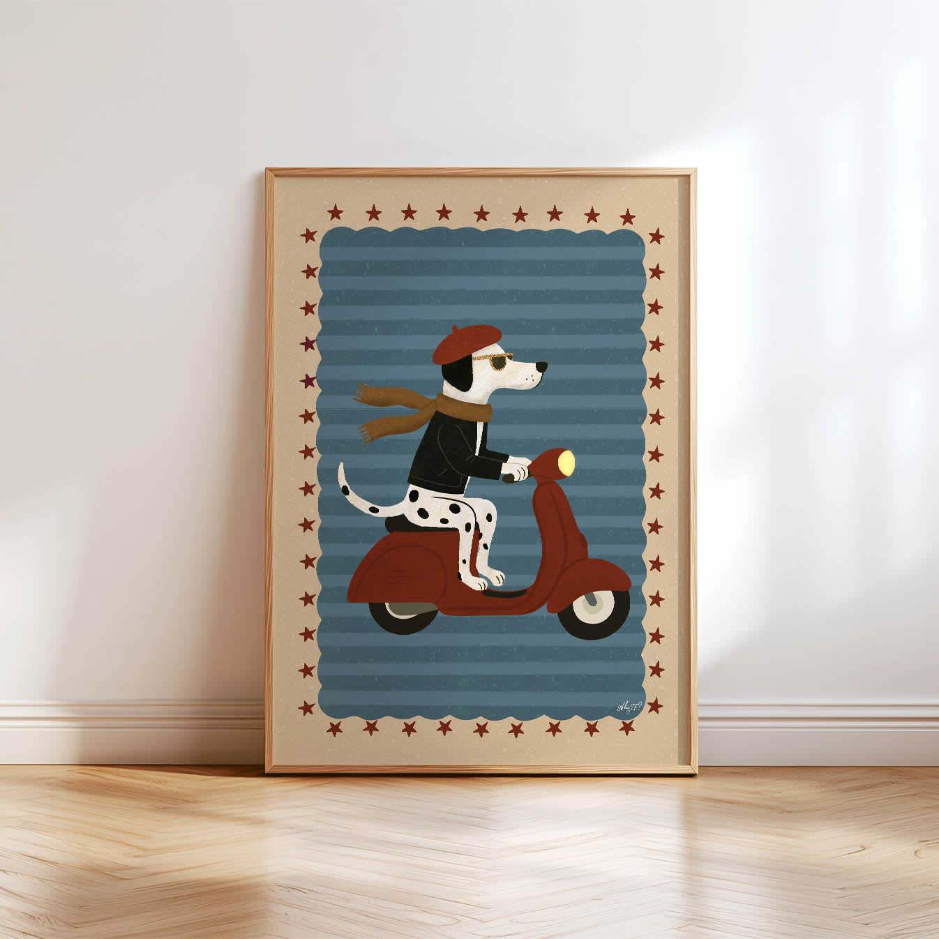Vintage Dog Scooter Poster