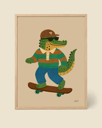 Póster Cocodrilo Skater