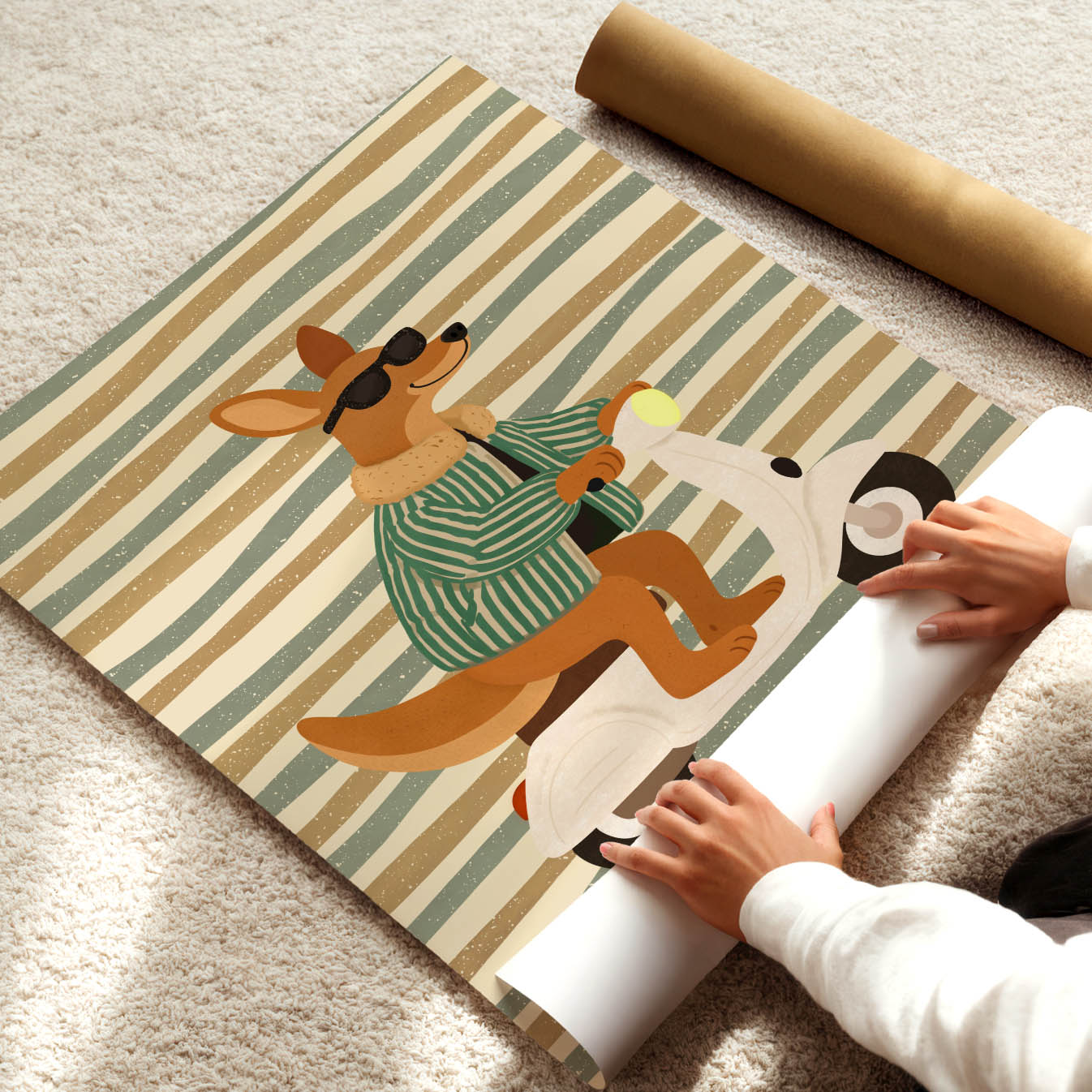 Cool Kangaroo Scooter Poster