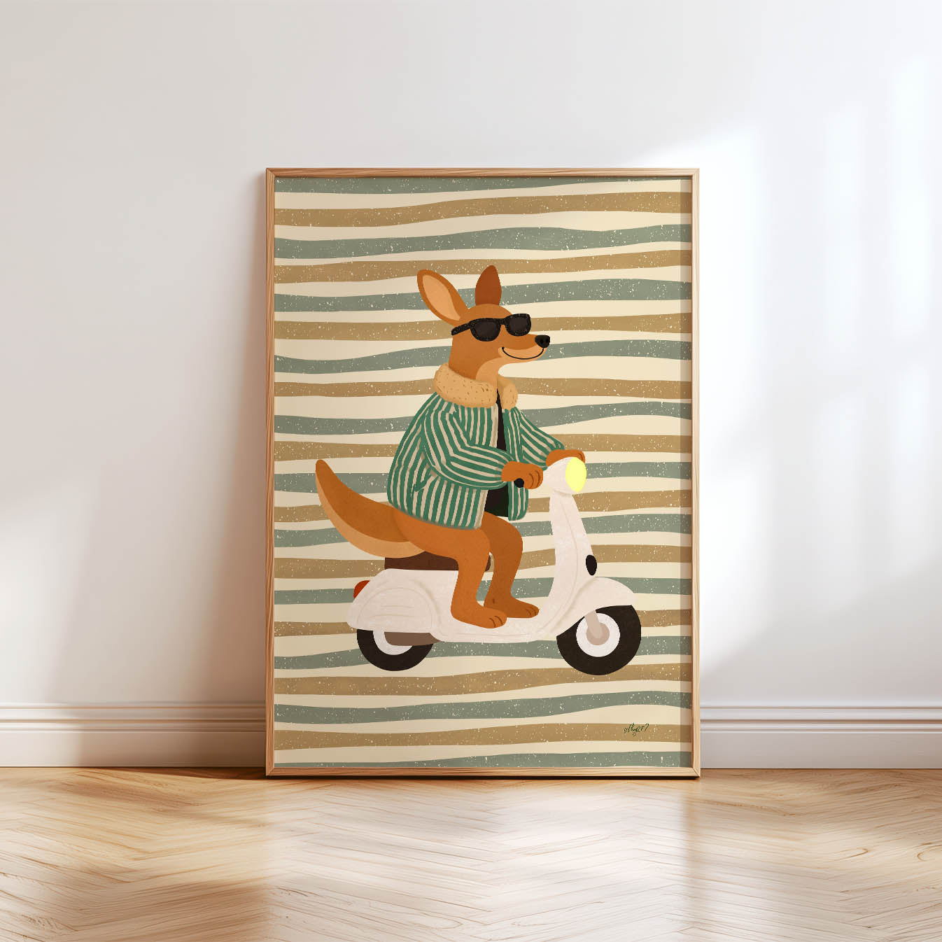 Cool Kangaroo Scooter Poster