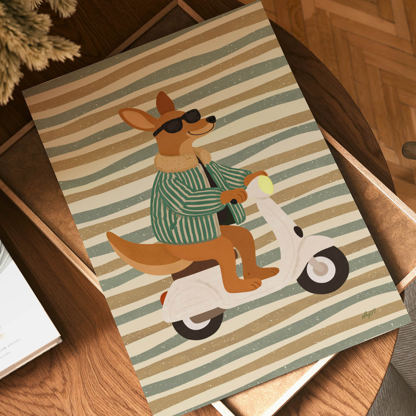 Cool Kangaroo Scooter Poster