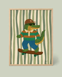 Póster de Cocodrilo en Monopatín